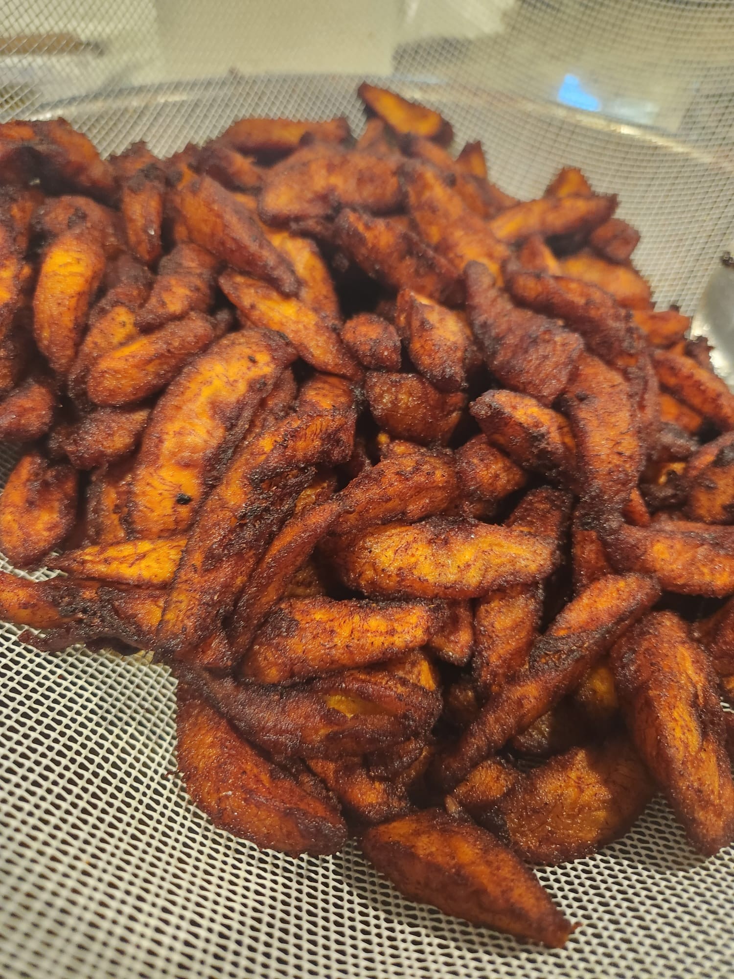 Golden fried plantain slices